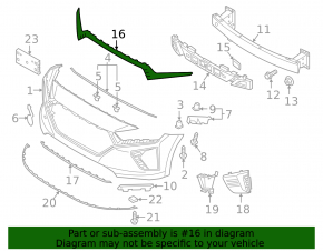 Front bumper center trim for Hyundai Ioniq 17-19 HEV, PHEV