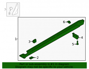 Left side sill for Hyundai Tucson 19-21, black and silver