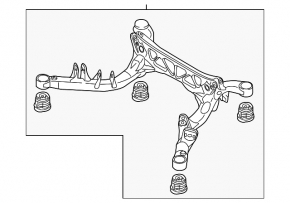 Rear subframe Audi A4 B8 08-12 FWD