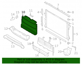 Central radiator air duct deflector for Jaguar E-Pace 18-25 2.0