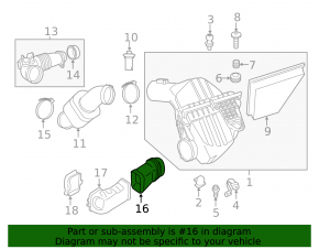 Air duct for filter BMW 5 F10 11 3.0 N52