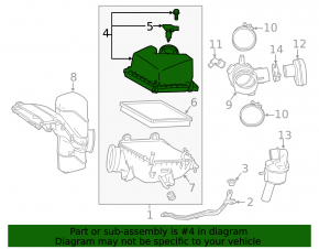Air filter housing upper part Lexus RX350 16-22 without flow meter