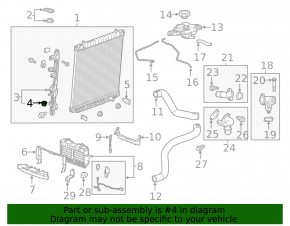 Lower left radiator mount Chevrolet Bolt 17-