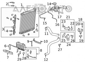 Lower left radiator mount Chevrolet Bolt 17-