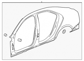 Quarter wing rear right Cadillac CTS 14- silver