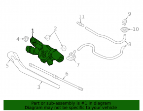Windscreen wiper linkage with motor rear Volvo XC90 16-23