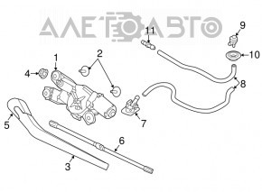 Windscreen wiper linkage with motor rear Volvo XC90 16-23