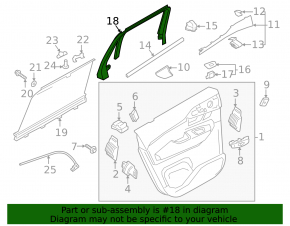 Volvo XC90 25-26 Type 2 Inner Rear Left Door Trim, Black