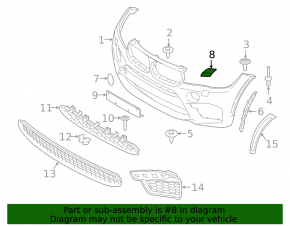 Left headlight washer cap for BMW X5 F15 14-18 with m model