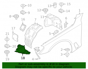 Front left mudguard lower part BMW 6 GT G32 18-19 M-sport