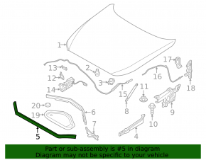 Front hood seal BMW 2 F22 14-21 2014-21,