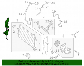 Right radiator deflector for Nissan Pathfinder 13-16