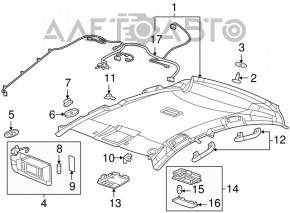 Ceiling handle rear left Chevrolet Cruze 11-16 ser