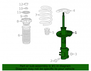 Shock absorber front left Chevrolet Trax 15-22 FWD