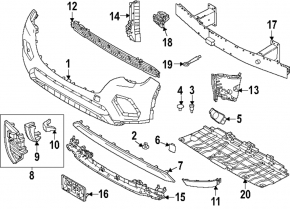 Right front bumper mount for Mazda CX-90 24-26