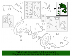 Rear left caliper for Land Rover Range Rover 13-21