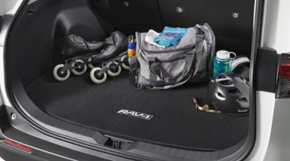 Trunk mat Toyota Rav4 19 - black cloth, for subwoofer