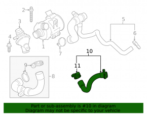 Cooling pipe lower BMW F30 12-18 N20