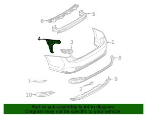 Right rear bumper mount for VW Jetta 22-26
