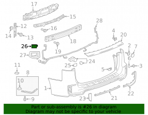 Rear left blind spot sensor for Chevrolet Volt 16-18