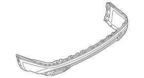 VW Atlas 21-25 rear bumper lip, structured for parking sensors and a towbar