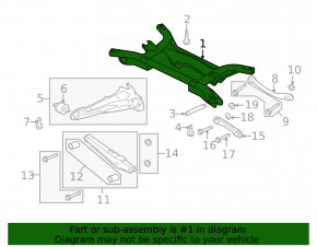 Mitsubishi Lancer 10-17 FWD rear subframe
