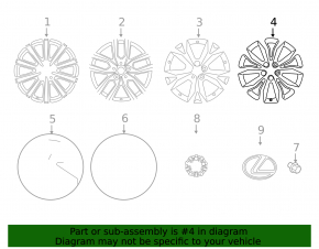 Wheel disk R18 Lexus NX200t NX300 NX300h 15-21