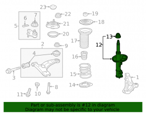Shock absorber front left Toyota Prius 30 10-15