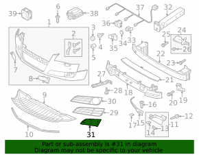 Left radiator grille cover for Audi A8 10-13 pre-restyling