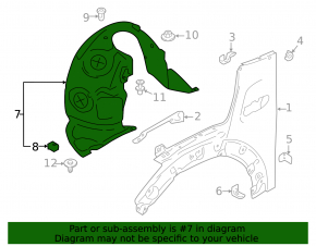 Front left fender liner Mini Cooper 14-22