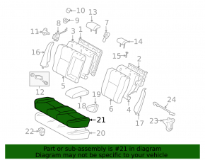 Rear seats, 2nd row, Toyota Prius 2004-05, gray