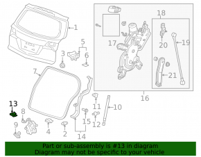 07-13 Acura MDX Tailgate Release Button