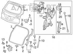 07-13 Acura MDX Tailgate Release Button