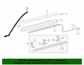 Right windshield molding for Lexus LX 22-26