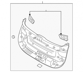 Lower tailgate trim for Hyundai Santa FE 21-23 electric doors, black