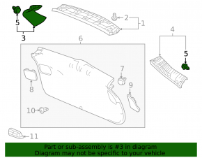 Trunk door trim right Honda HR-V 16-22 black