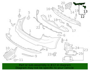 Left rear bumper mount for Kia Forte 4d 14-16