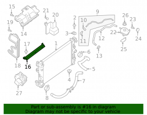 Lower radiator deflector for Nissan Kicks 18-20 pre-restoration