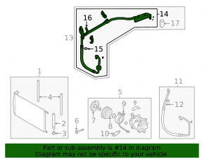 Air conditioner tube heater-condenser Hyundai Elantra 21- 2.0