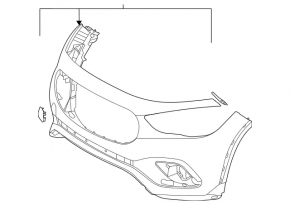 Bare front bumper for Mercedes H247 GLA 20-23 without parking sensors