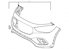 Bare front bumper for Mercedes H247 GLA 20-23 without parking sensors