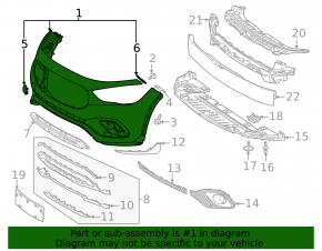 Bare front bumper for Mercedes H247 GLA 20-23 without parking sensors