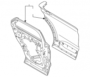 Door bare rear left Ford Explorer 20-