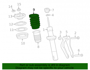 Front right spring for Land Rover Range Rover Velar 18-20
