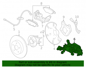Rear left caliper assembly Chevrolet Cruze 16-