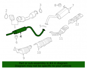 Exhaust line middle part Nissan Sentra 13-19
