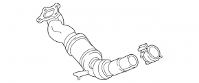 Right catalytic converter for Chevrolet Camaro 16-17 3.6, lower, rusty