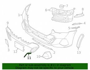 Left front bumper molding for BMW 5 G60 24-26 M sport