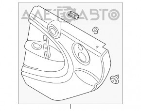 Door trim card rear left Mini Cooper Countryman R60 10-16 black, red insert, scratch