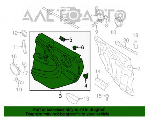 Door trim card rear left Mini Cooper Countryman R60 10-16 black, red insert, scratch